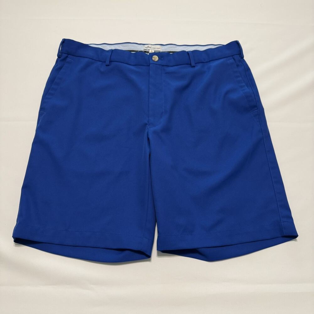 Peter Millar Mens 36 Blue Performance Golf Shorts Moisture Wicking Coastal